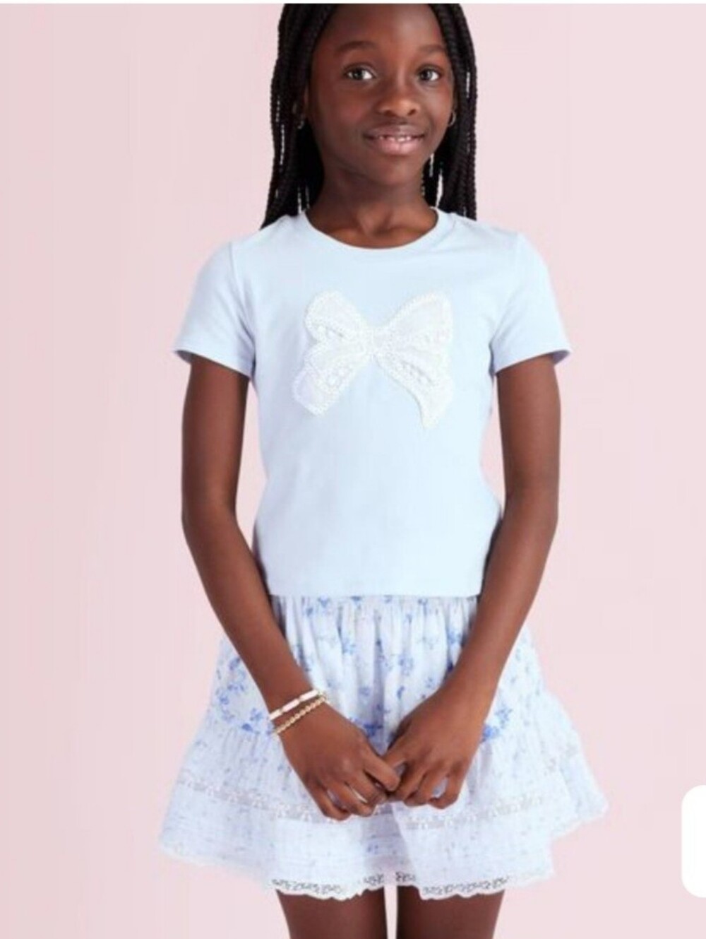 LoveShackFancy x Target Girls' Maeve Bow Applique T-Shirt